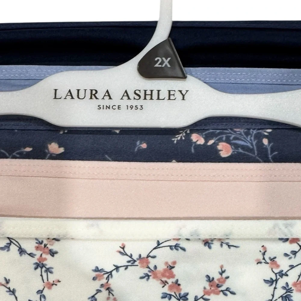 LAURA ASHLEY 5 Pack Briefs Panties Soft Comfy Stretch Floral Solids NWT 2X - Picture 3 of 14